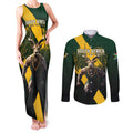 Personalised South Africa Rugby Couples Matching Tank Maxi Dress and Long Sleeve Button Shirt Proud Bokke We Are Champions