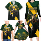 Personalised South Africa Rugby Family Matching Long Sleeve Bodycon Dress and Hawaiian Shirt Proud Bokke We Are Champions