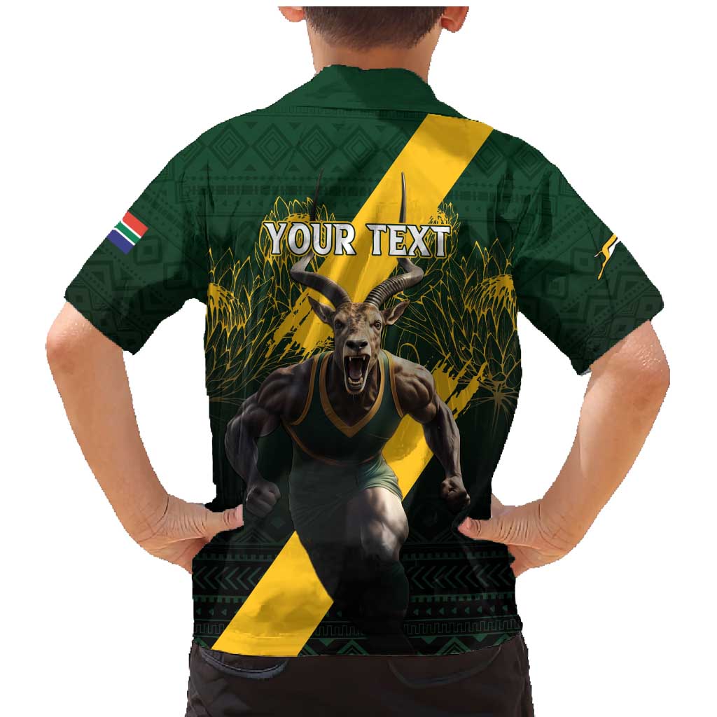 Personalised South Africa Rugby Family Matching Mermaid Dress and Hawaiian Shirt Proud Bokke We Are Champions