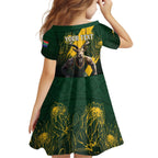 Personalised South Africa Rugby Family Matching Off The Shoulder Long Sleeve Dress and Hawaiian Shirt Proud Bokke We Are Champions