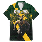 Personalised South Africa Rugby Family Matching Off The Shoulder Long Sleeve Dress and Hawaiian Shirt Proud Bokke We Are Champions