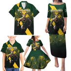 Personalised South Africa Rugby Family Matching Puletasi and Hawaiian Shirt Proud Bokke We Are Champions