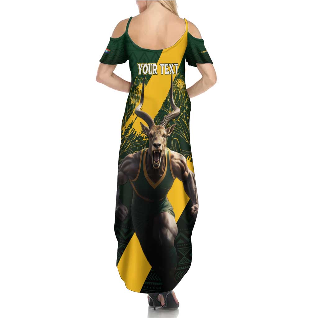 Personalised South Africa Rugby Family Matching Summer Maxi Dress and Hawaiian Shirt Proud Bokke We Are Champions