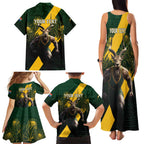 Personalised South Africa Rugby Family Matching Tank Maxi Dress and Hawaiian Shirt Proud Bokke We Are Champions