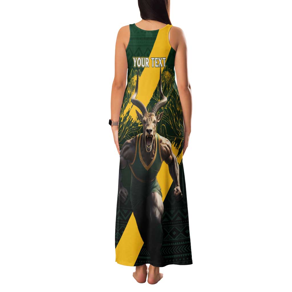 Personalised South Africa Rugby Family Matching Tank Maxi Dress and Hawaiian Shirt Proud Bokke We Are Champions