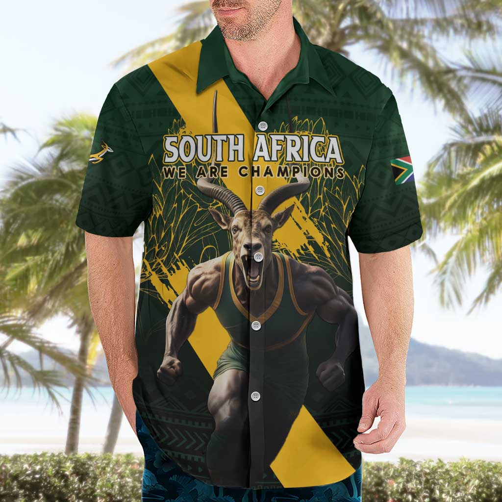 Personalised South Africa Rugby Hawaiian Shirt Proud Bokke We Are Champions