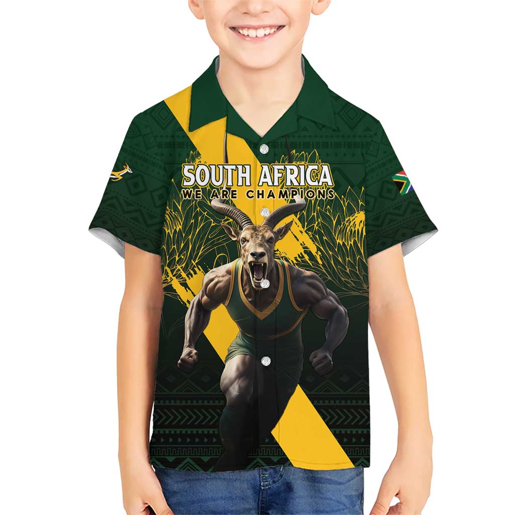 Personalised South Africa Rugby Hawaiian Shirt Proud Bokke We Are Champions