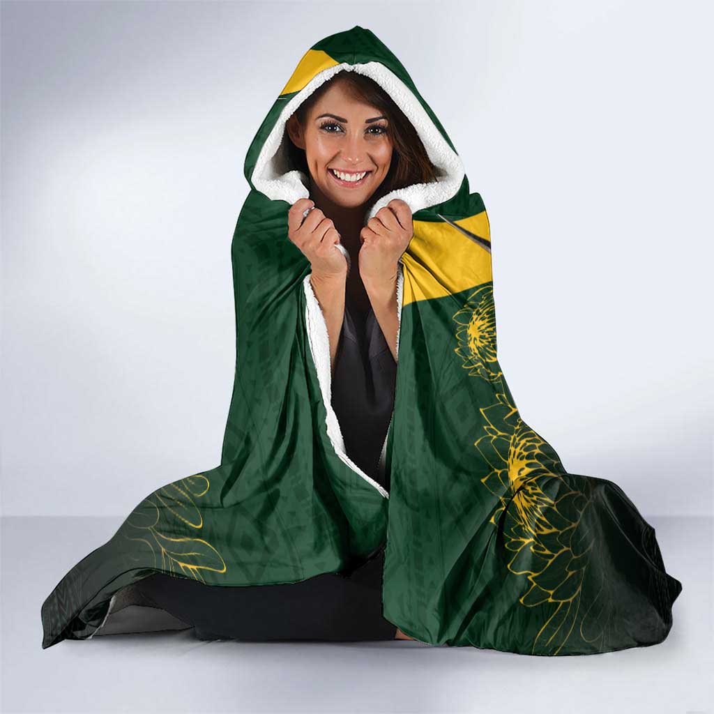 Personalised South Africa Rugby Hooded Blanket Proud Bokke We Are Champions