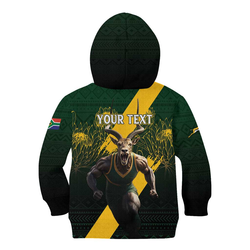 Personalised South Africa Rugby Kid Hoodie Proud Bokke We Are Champions