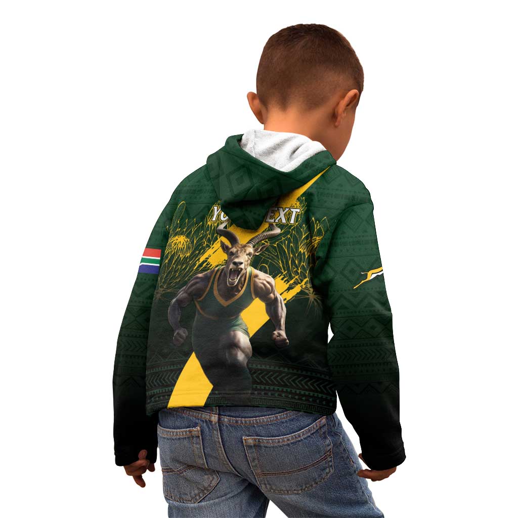 Personalised South Africa Rugby Kid Hoodie Proud Bokke We Are Champions