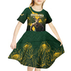 Personalised South Africa Rugby Kid Short Sleeve Dress Proud Bokke We Are Champions