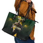 Personalised South Africa Rugby Leather Tote Bag Proud Bokke We Are Champions