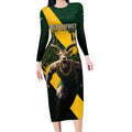 Personalised South Africa Rugby Long Sleeve Bodycon Dress Proud Bokke We Are Champions