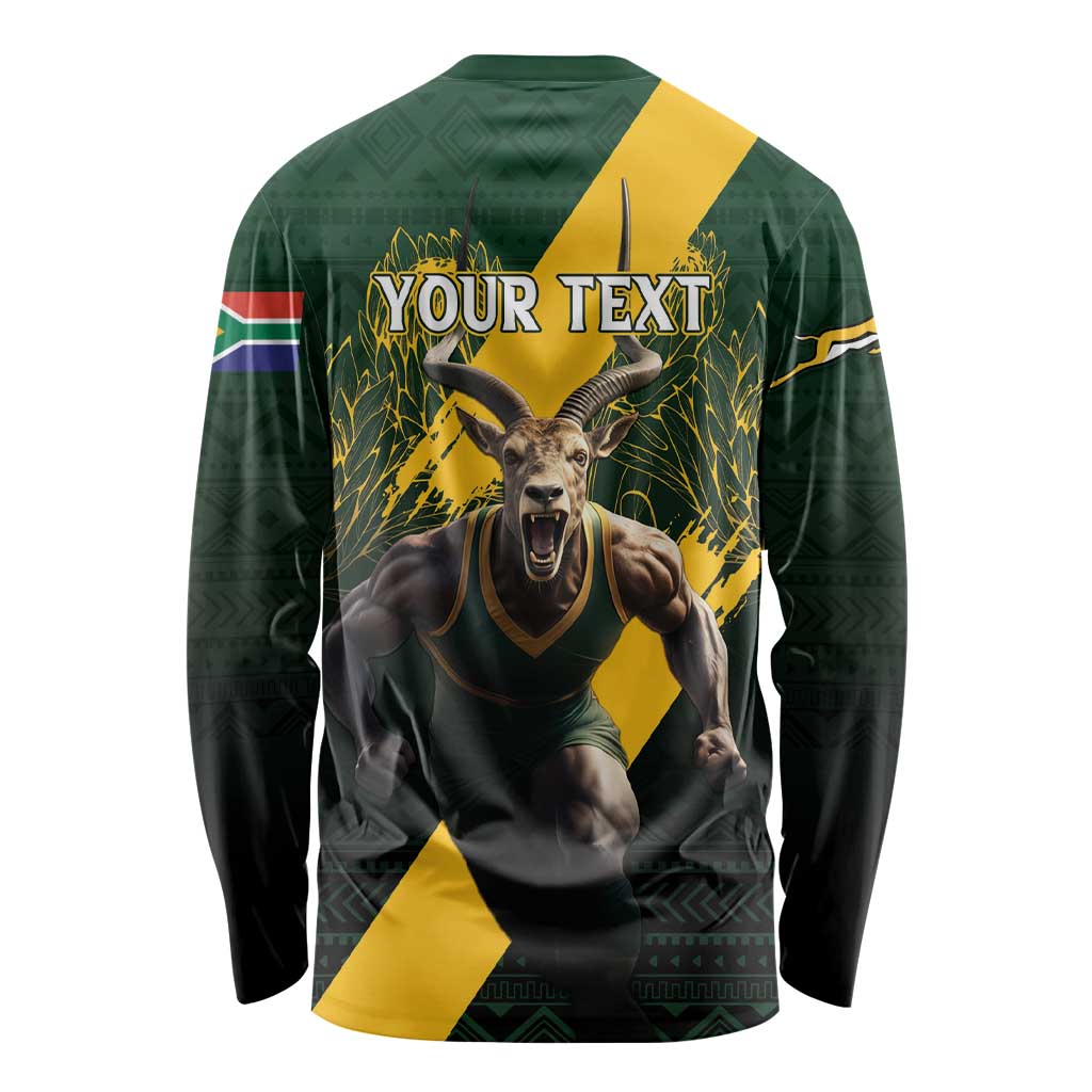 Personalised South Africa Rugby Long Sleeve Shirt Proud Bokke We Are Champions
