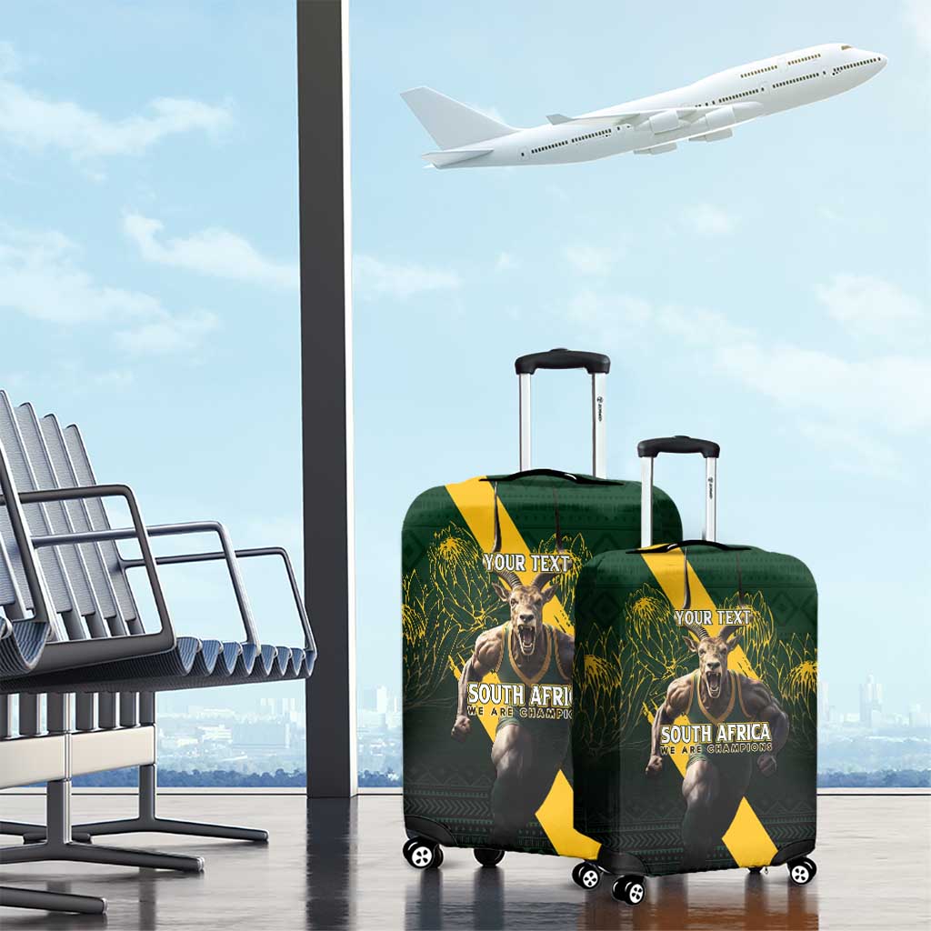 Personalised South Africa Rugby Luggage Cover Proud Bokke We Are Champions