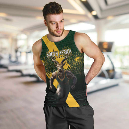 Personalised South Africa Rugby Men Tank Top Proud Bokke We Are Champions