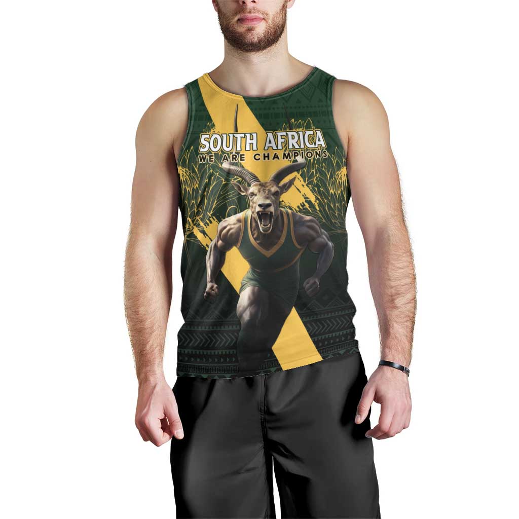 Personalised South Africa Rugby Men Tank Top Proud Bokke We Are Champions