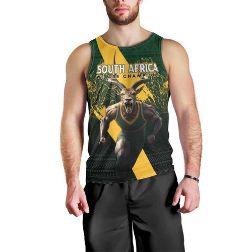 Personalised South Africa Rugby Men Tank Top Proud Bokke We Are Champions