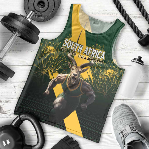 Personalised South Africa Rugby Men Tank Top Proud Bokke We Are Champions