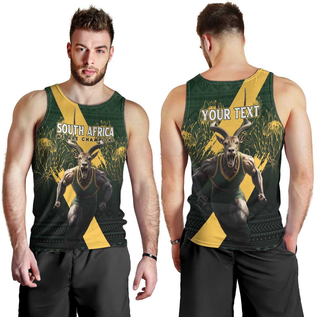 Personalised South Africa Rugby Men Tank Top Proud Bokke We Are Champions