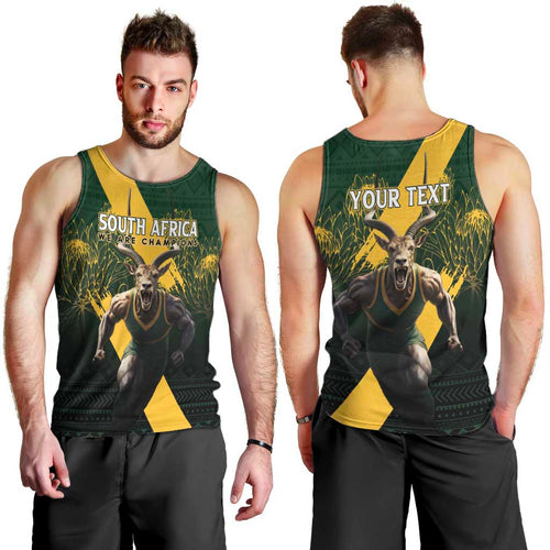Personalised South Africa Rugby Men Tank Top Proud Bokke We Are Champions