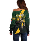 Personalised South Africa Rugby Off Shoulder Sweater Proud Bokke We Are Champions