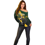 Personalised South Africa Rugby Off Shoulder Sweater Proud Bokke We Are Champions