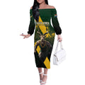 Personalised South Africa Rugby Off The Shoulder Long Sleeve Dress Proud Bokke We Are Champions