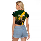 Personalised South Africa Rugby Raglan Cropped T Shirt Proud Bokke We Are Champions