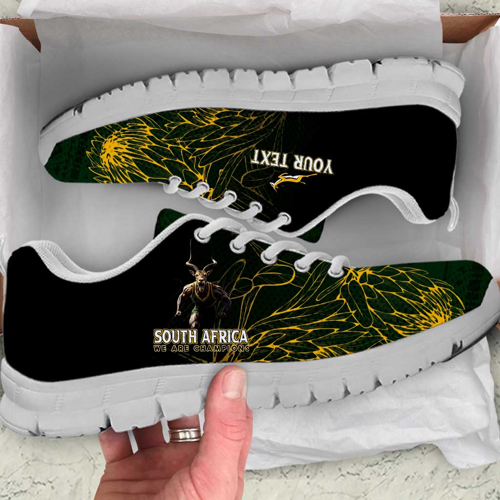Personalised South Africa Rugby Sneakers Proud Bokke We Are Champions