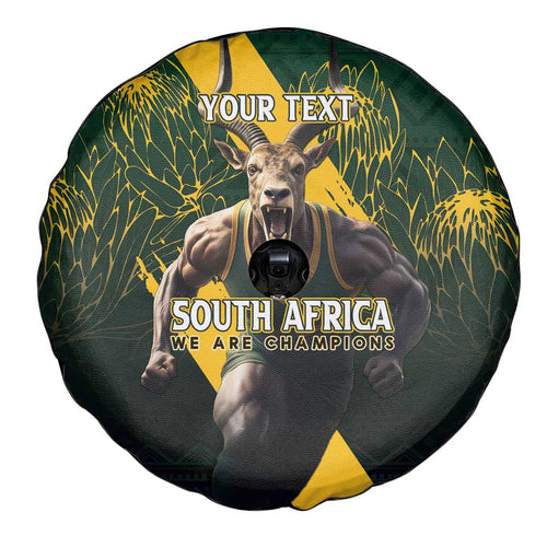 Personalised South Africa Rugby Spare Tire Cover Proud Bokke We Are Champions