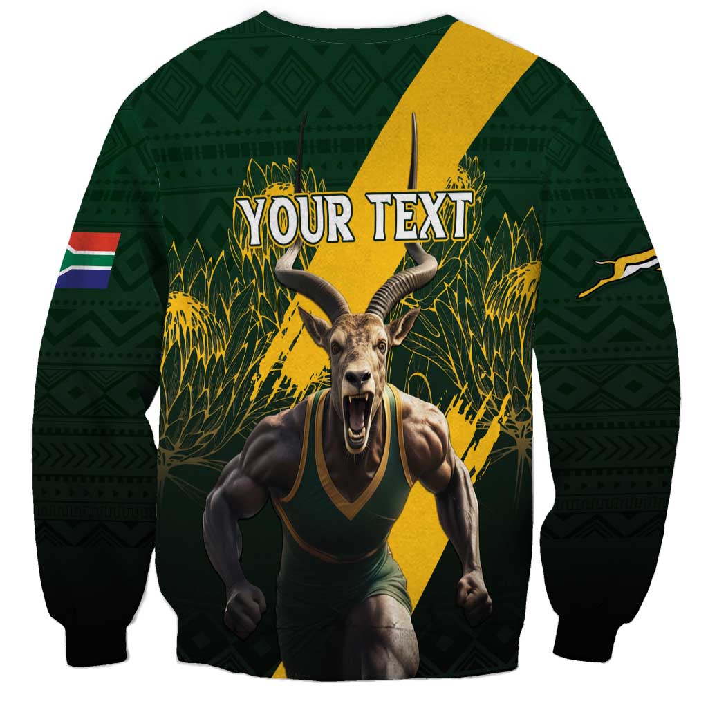 Personalised South Africa Rugby Sweatshirt Proud Bokke We Are Champions