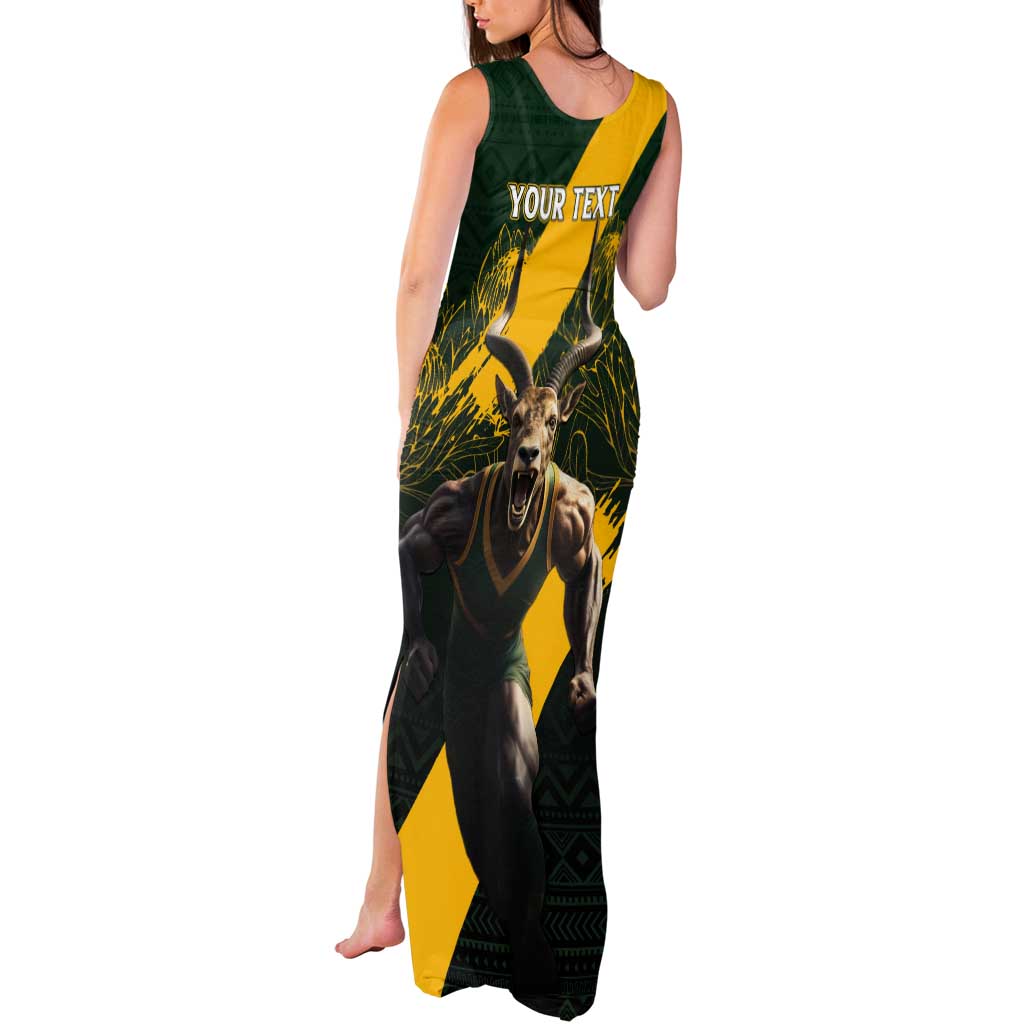 Personalised South Africa Rugby Tank Maxi Dress Proud Bokke We Are Champions