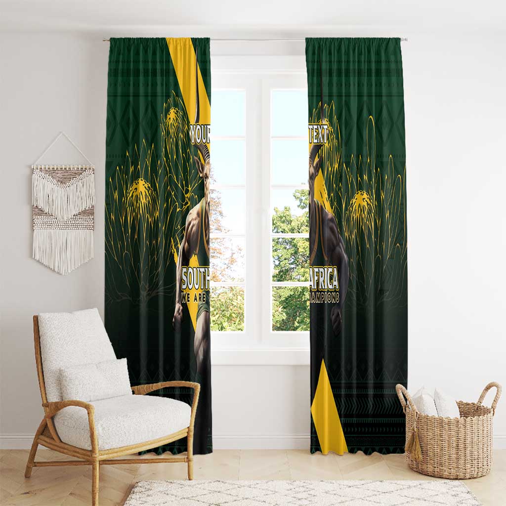 Personalised South Africa Rugby Window Curtain Proud Bokke We Are Champions