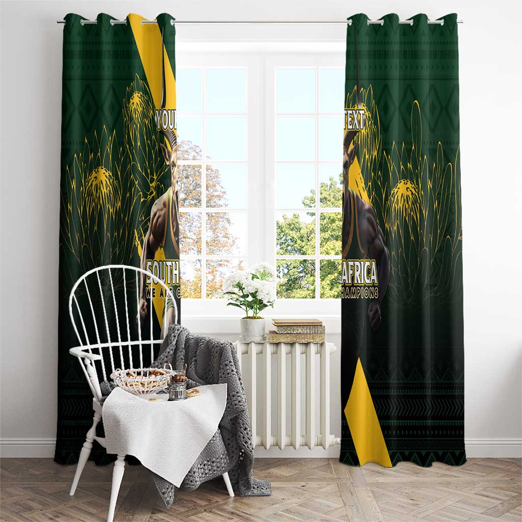 Personalised South Africa Rugby Window Curtain Proud Bokke We Are Champions