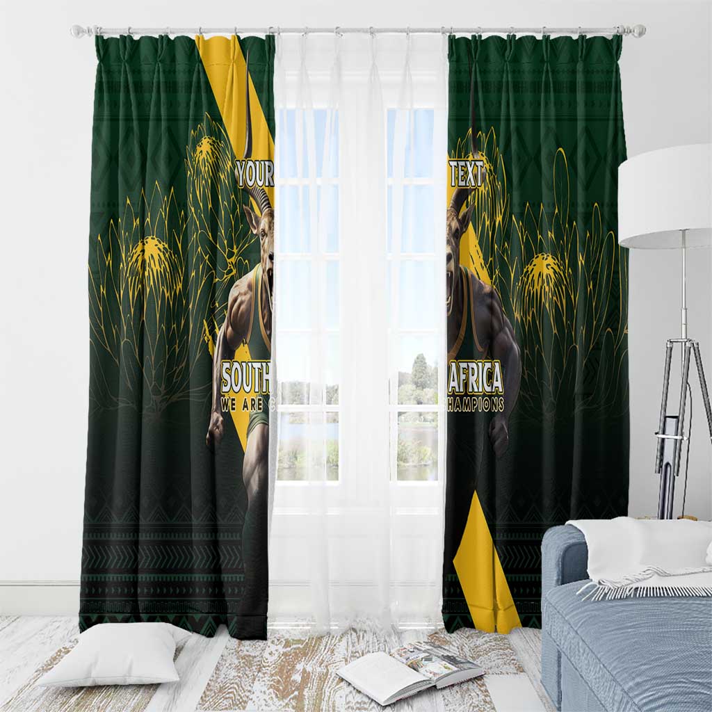 Personalised South Africa Rugby Window Curtain Proud Bokke We Are Champions