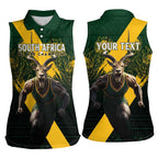 Personalised South Africa Rugby Women Sleeveless Polo Shirt Proud Bokke We Are Champions