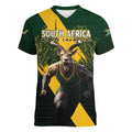 Personalised South Africa Rugby Women V-Neck T-Shirt Proud Bokke We Are Champions