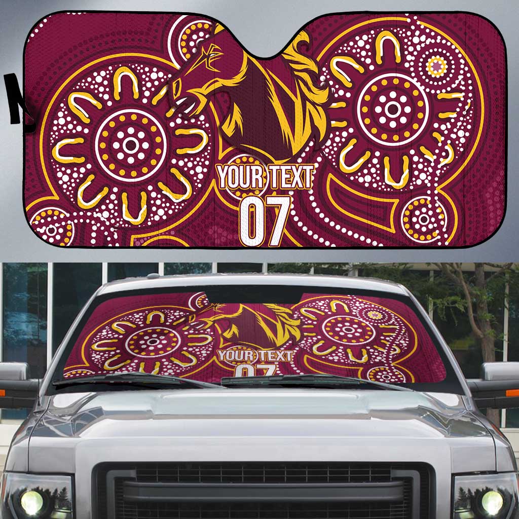 Brisbane Rugby NRL Custom Indigenous Auto Sun Shade The Mighty Broncos - Aussie Hoodie
