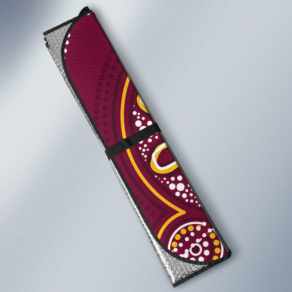 Brisbane Rugby NRL Custom Indigenous Auto Sun Shade The Mighty Broncos - Aussie Hoodie