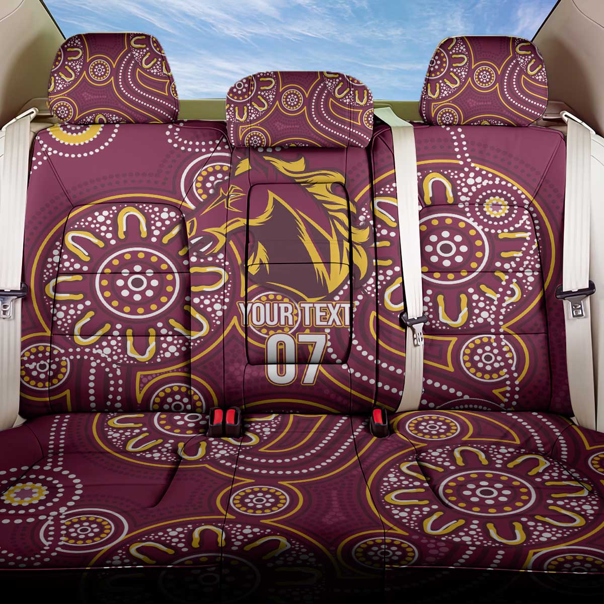 Brisbane Rugby NRL Custom Indigenous Back Car Seat Cover The Mighty Broncos - Aussie Hoodie