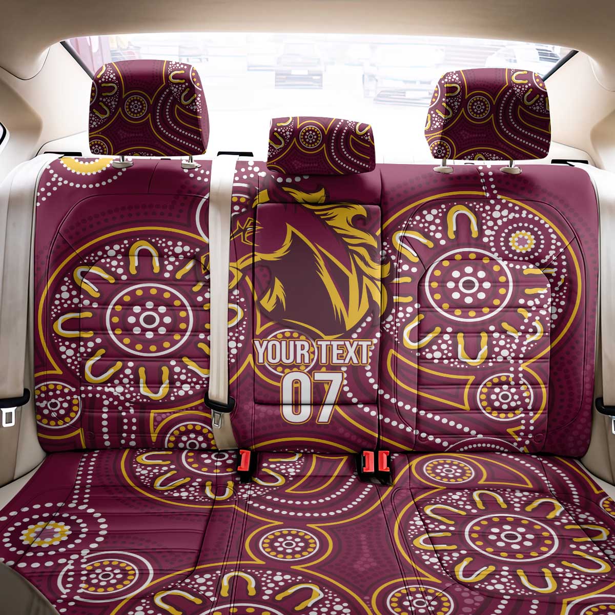 Brisbane Rugby NRL Custom Indigenous Back Car Seat Cover The Mighty Broncos - Aussie Hoodie
