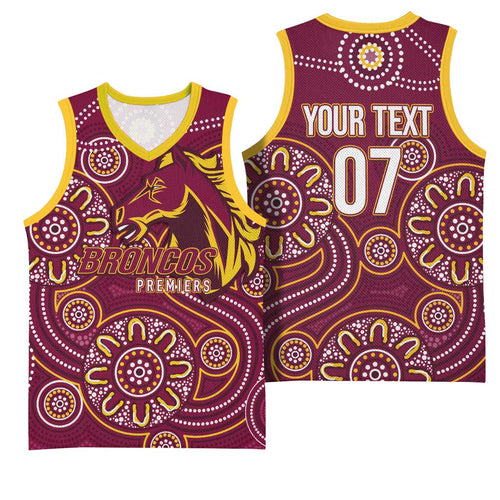 Brisbane Rugby NRL Custom Indigenous Basketball Jersey The Mighty Broncos - Aussie Hoodie