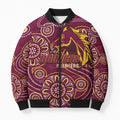 Brisbane Rugby NRL Custom Indigenous Bomber Puffer Jacket The Mighty Broncos - Aussie Hoodie