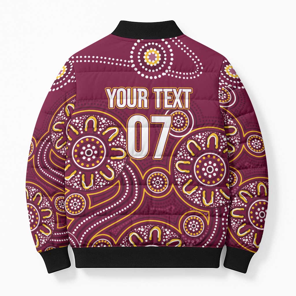Brisbane Rugby NRL Custom Indigenous Bomber Puffer Jacket The Mighty Broncos - Aussie Hoodie