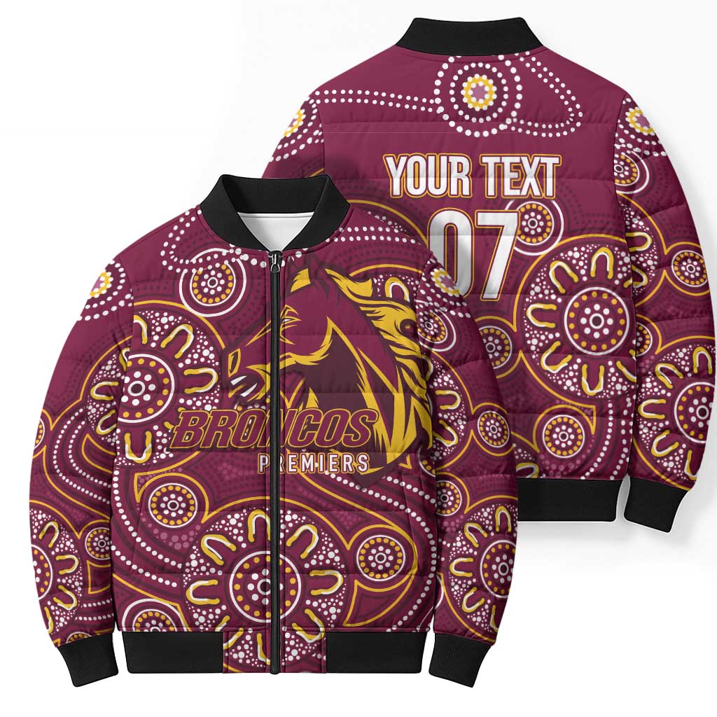 Brisbane Rugby NRL Custom Indigenous Bomber Puffer Jacket The Mighty Broncos - Aussie Hoodie