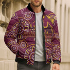 Brisbane Rugby NRL Custom Indigenous Bomber Puffer Jacket The Mighty Broncos - Aussie Hoodie