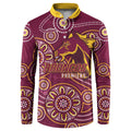 Brisbane Rugby NRL Custom Indigenous Button Sweatshirt The Mighty Broncos - Aussie Hoodie
