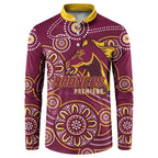 Brisbane Rugby NRL Custom Indigenous Button Sweatshirt The Mighty Broncos - Aussie Hoodie