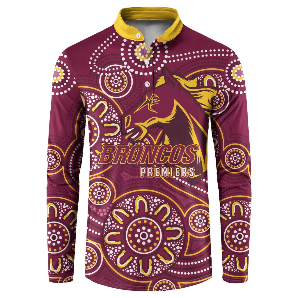 Brisbane Rugby NRL Custom Indigenous Button Sweatshirt The Mighty Broncos - Aussie Hoodie